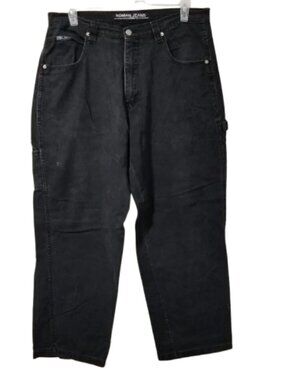 Vintage Koman Y2K Cargo Pants 36 x 31 Black Grunge Urban Streetwear
